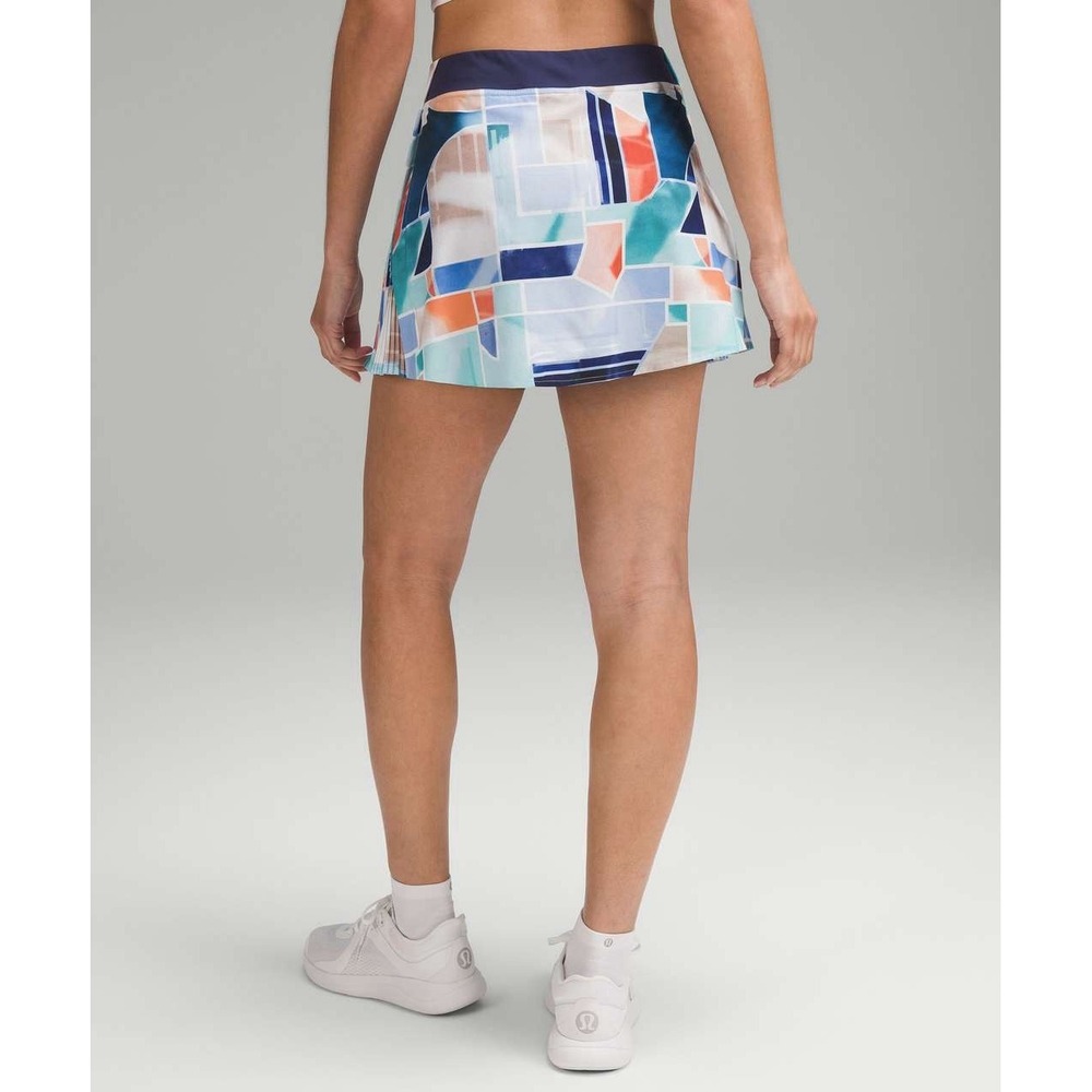 Lululemon Peek Pleat High-Rise Tennis Skirt Shadow Court Multi/Night Sea Size 6 - Picture 3 of 12